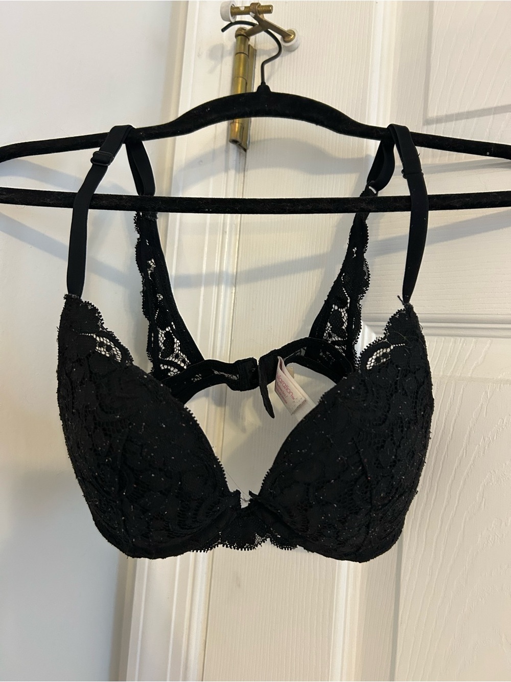 Push up lace black bra xhilaration adjustable straps and 32B band part